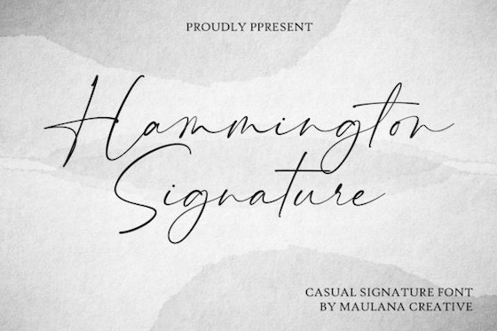 Hammington Signature font free downlaod