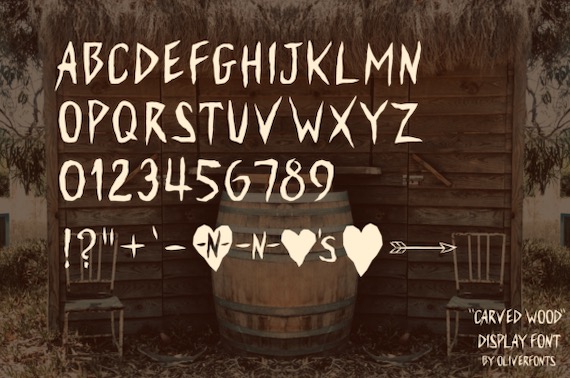 Carved Wood Font free