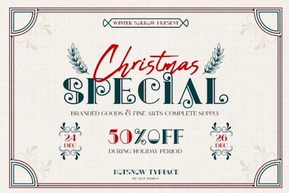 Hot Snow Font download