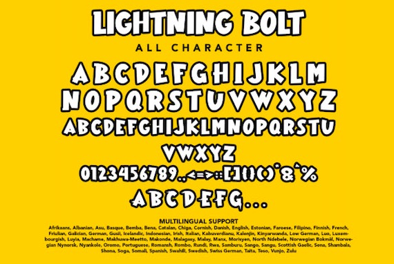 Lightning Bolt Font free