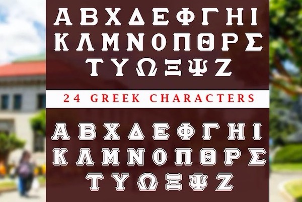 Varsity Greek Lettering Font free