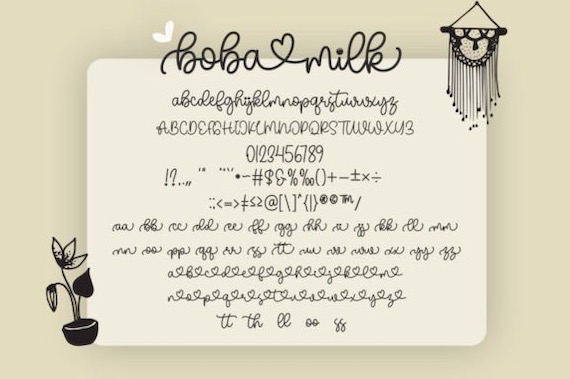 Boba Milk Font download