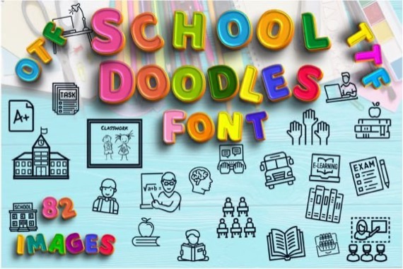 School Doodles Font