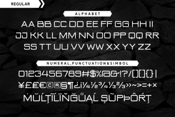 free Length and Width Font