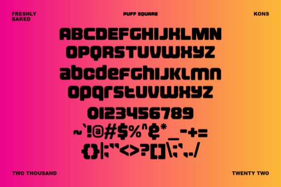Puff Square Font free